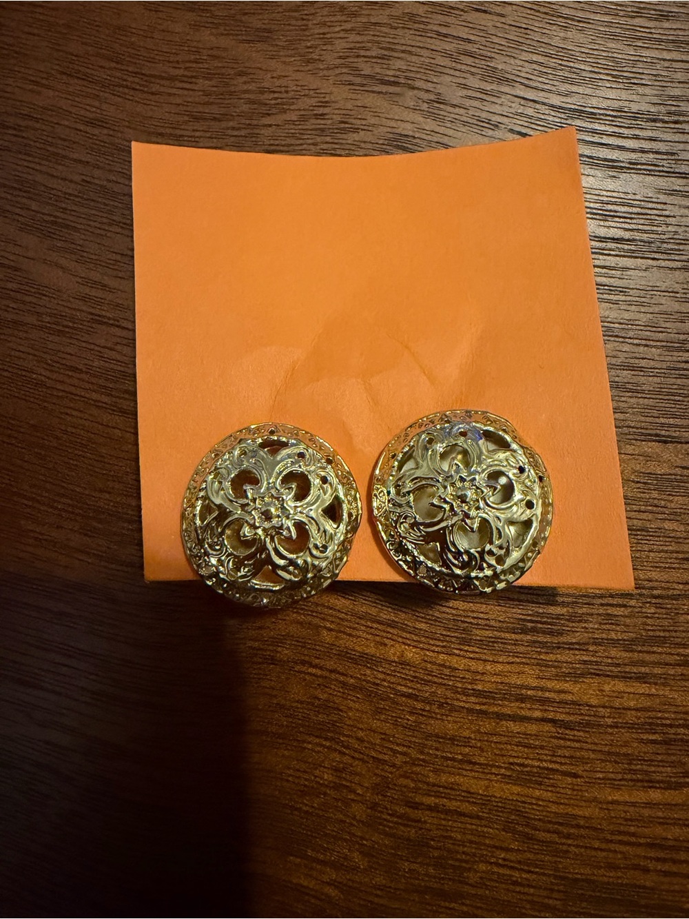 Gold Filigree Round Statement Earrings - Women Jewelry